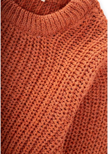 Cigit Bisiklet Yaka Selanik Triko Kazak 2-8 Yaş Kiremit Kiremit