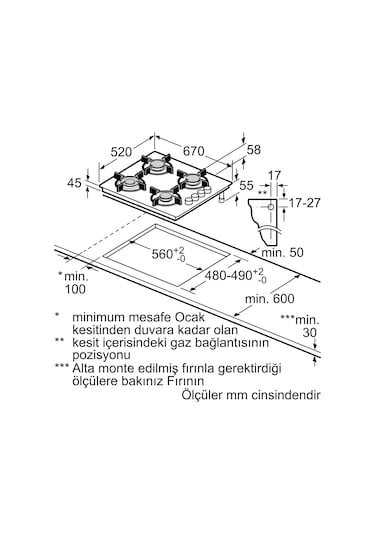 Profilo OE37P2P10D Sert Cam Ocak Ankastre Ocak