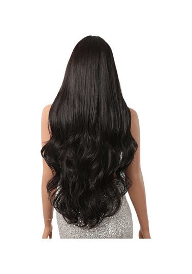 Kadın's Peruk 30 İnç Uzun Siyah Kıvırcık Saç Peruk Patlamalı Doğal Görünümlü Dalgalı Per Sentetik Saç Peruk Kaynak Çıtçıt 58638592