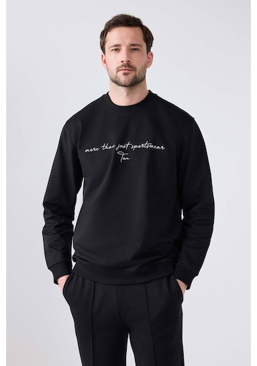 D's Damat Relaxed Fit Siyah Nakışlı Sweatshirt 2ECE25ORT0694 Siyah D's Damat Relaxed Fit Siyah Nakışlı Sweatshirt 2ECE25ORT0694 Siyah