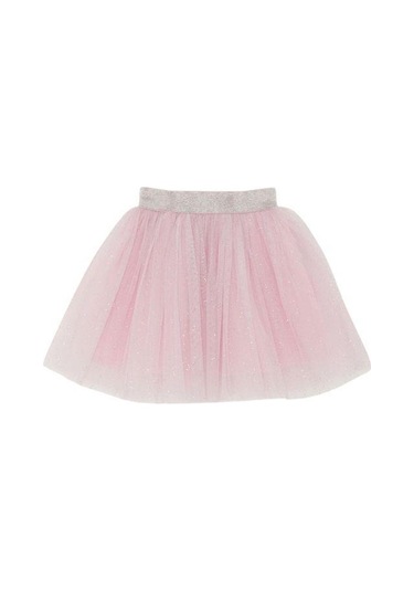 Kız Çocuk Simli Tütü Etek-14031 Pudra