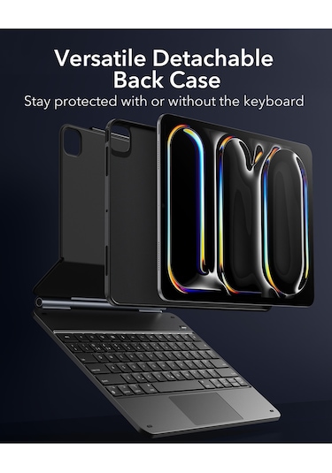 iPad Uyumlu  Pro 13" 2024, M4 Rebound Manyetik 360 Klavyeli Kılıf Klavyeli Kılıf