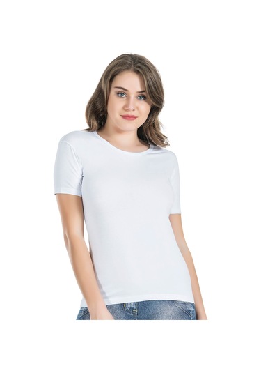 Yarım Kol Bisiklet Yaka Kadın Tişört 228 Gri