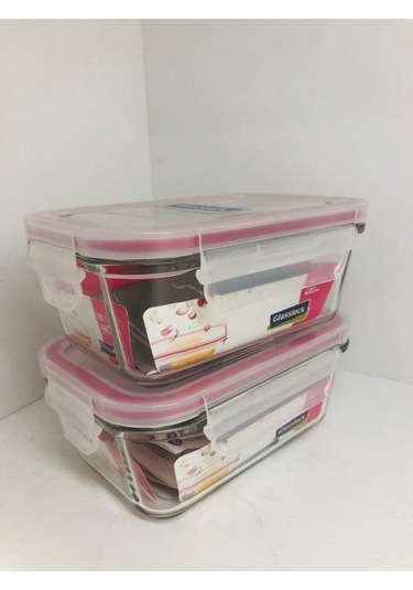 Glasslock 2'li Dikdörtgen Cam Saklama Kapları