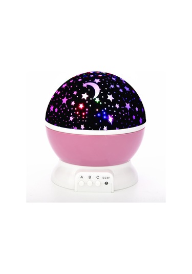 Yaozixa Renkli Dönen Güneş Sistemi Projektörü - Pembe Usb Işık Kaynağı 4 Led Gece Lambası Pil Dahil Değil Diğer