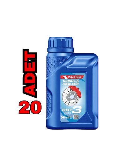 Petrol Ofisi Dot 3 Sentetik Hidrolik Fren Yağı 20 x 500 ML