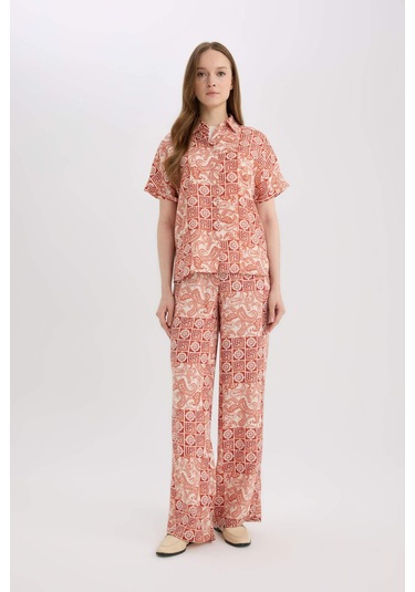 DeFacto Regular Fit Desenli Kısa Kollu Gömlek C9621AX25SPOG269