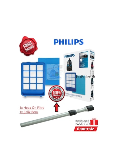 Kampanya Philips Uyumlu Fc9919 Marathon Ultimate Çelik Boru +Ön Filtre