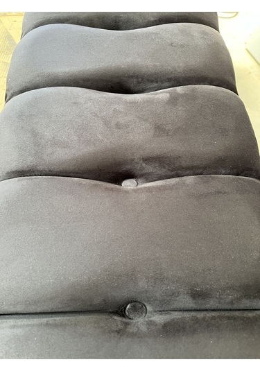 Yirmi15 Metal Ayaklı Eco Black Babyface Puf & Bench