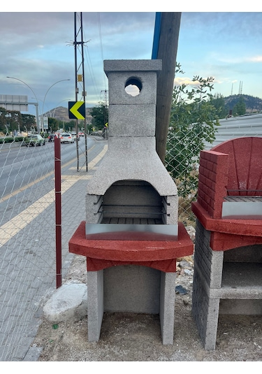 Mangal Barbekü 60 Lık Model Barbekü Gross Gri - Kırmızı