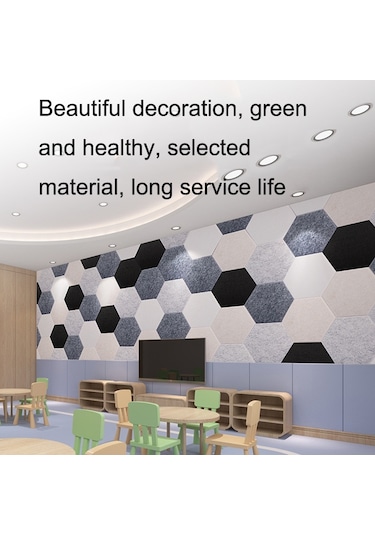 Sones Polyester Elyaf Duvar Dekorasyonu Ses Yalıtımı Pamuklu Ses Emici Levha, Stil: Yapıştırıcısız Lake Blue