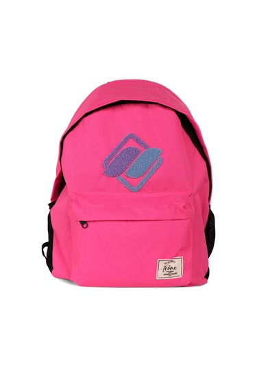 Pembe Önü Nakışlı Laptop Bölmeli Unisex Sırt Çantası Okul Çantası Back To School pembe