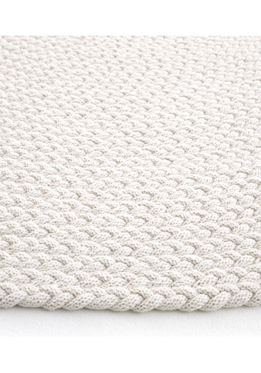 Cool Halı Glenn 615 Beyaz Banyo Halısı Yuvarlak Hol Halısı Hasır Dokulu Banyo Paspası Mutfak Halısı