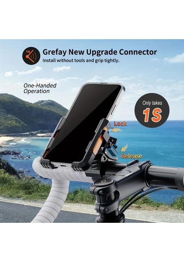 Xuweiwei Orange Dayanıklı Abs Motorcycle Telefon Tutucu 4.5-7.0 İnç Akıllı Telefonlar İçin Dönebilir