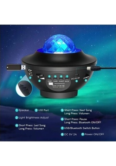Galaxy Cover Multifonksiyon Projektör Çok renkli