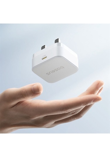 Tongxida Baseus Palm 20w Hızlı Şarj C Tipi Adaptör İngiltere Fişi Beyaz Beyaz