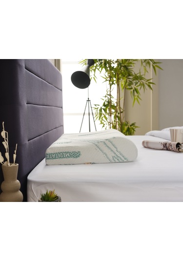 Visko Meditation Stres Azaltan Tek Taraflı Boyun Destek Yastığı Boyun Düzleşmesi İçin Lüx Yastık 1 Adet Çok Renkli