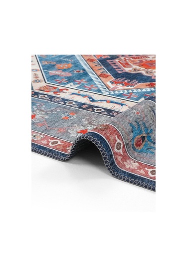 Cool Halı Beylerbeyi By 801 Mavi Renkli Oturma Odası Salon Halısı Makinede Yıkanabilir Şönil Halı