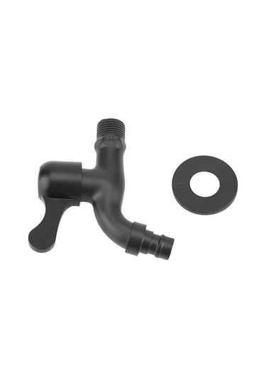 Dış Mekan Musluğu 304 Paslanmaz Çelik Siyah Duvara Monte Musluk Bahçe Su Musluğu Banyo İçin 1