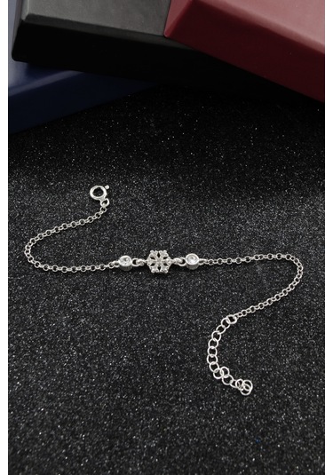 Parmas Design Kar Tanesi Minimal 925 Ayar Gümüş Ayarlanabilir Kadın Bileklik - Gümüş