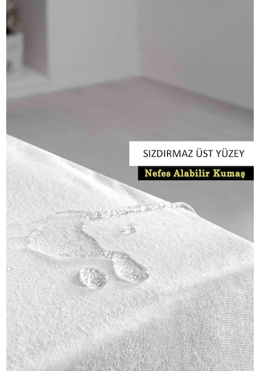 Terry Cotton Pamuklu Sıvı Geçirmez Köşe Lastikli Ped Tek - Çift Kişilik Çocuk Yatak Koruyucu Alezi Beyaz