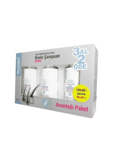 Dermoskin Biotin Kadın Şampuan 3 x 200 ML