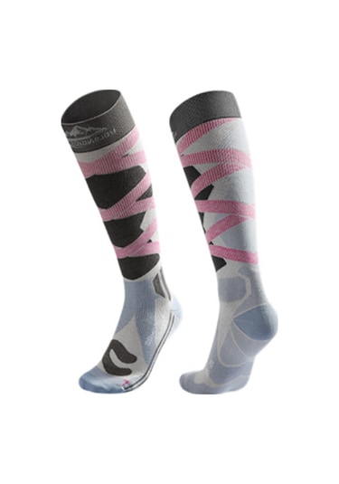 Butu Golovejoy Dwz05 1 Çift Spor Kompresyon Çorapları Kış Sıcak Yüksek Tüp Kayak Baldır Çorapları Pembe+mavi Pembe