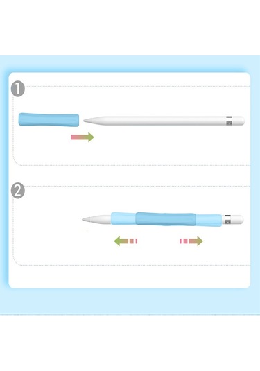 Apple Pencil 1-2 Nesil Pro Usb-c Uyumlu Soft Yumuşak Silikon Kalem Tutucu Zarif Ve Rahat Kullanım Mavi