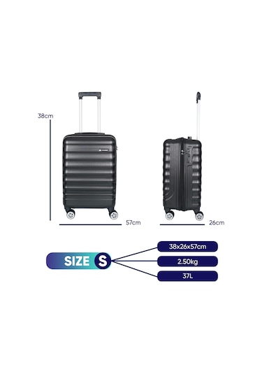 Vegmann Delphin Siyah Kabin Boy Valiz Siyah