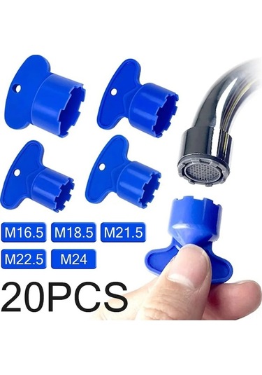 5'li Musluk Aeratörü Anahtarı Seti - M16.5/m18.5/m21.5/m22.5/m24 Boyutlarında Düşük Akışlı Musluklar İçin Çözüm Diğer Diğer