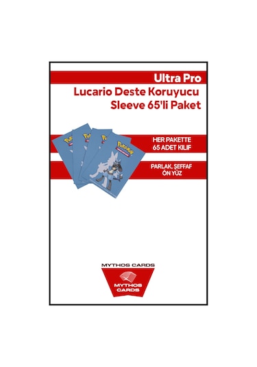 Ultra Pro -lucario Deste Koruyucu Sleeve 65'li Paket