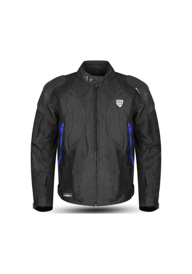 Motosiklet Montu Full Korumalı Titanyum 4 Mevsim Maxdura Hörgüçlü Model Mont Blue