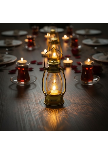 Ramazan Temalı Gold Gaz Lambası Led Işık Diğer
