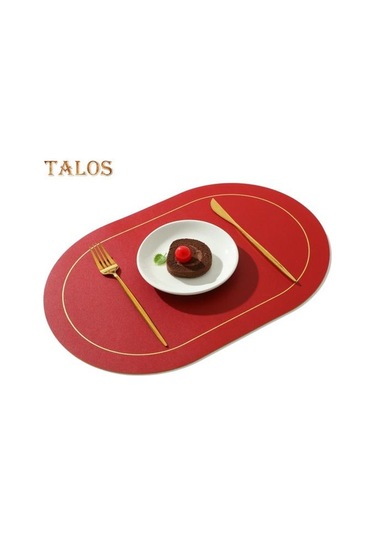 Kırmızı Yalıtım Pedi Kolay Temiz Suni Deri Placemat Ev Mutfak İçin Isıya Dayanıklı Masa Koruma Mat Kırmızı