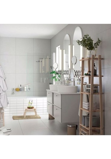 Vılto Banyo Tabure, Masif Huş Meridyendukkan 25 Cm Banyo Bank Basamaklı Tabure Kahverengi