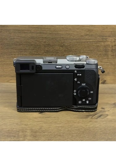 Butu Sony A7c Iı Kamera İçin Alt Kılıf Pu Deri Anti-damla Yarım Gövde Kapağı, Bilek Kayışı - Siyah