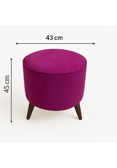 Yuvarlak Puf Uzanma Koltuğu Makyaj Koltuğu Mürdüm