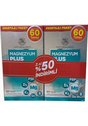 Naturalnest Magnezyum Plus 60 Tablet İkincisi %50