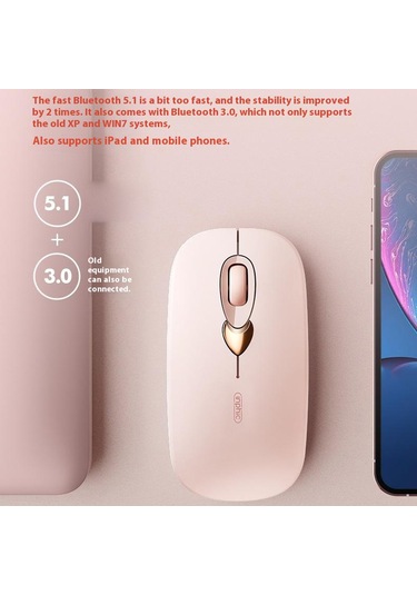 Inphıc Q8 Kablosuz Bluetooth Fare Kadınlar İçin 1600 Dpı Şarj Edilebilir Dilsiz Fare Dizüstü Pc İçin