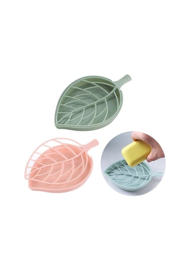 Yaprak Tasarımlı Dekoratif Izgaralı Sabunluk Yeşil