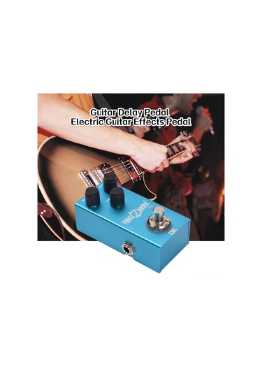 Ruicoo Gitar Gecikme Efekt Pedalı Metal Kasa 6.35mm Giriş/çıkış, Gecikme Süresi-volüm-ktekrar Kontrolü, Mavi Led, Doğru Pas-through Anahtarı