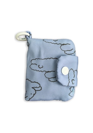 Elmpaly Mavi Tavşan Desenli Şık Papatyalı Kartlık Ve Bozukluk Cüzdanı