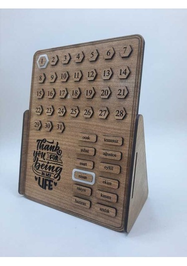 Dükkan Design Ahşap Thank Ou For Being İn My Life Sonsuz Takvim