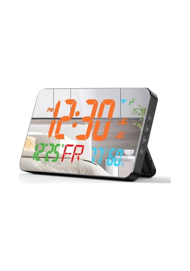 Tuya Wifi Masaüstü Saat Takvimi Dijital Led Ekranlı Turuncu