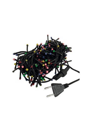 10 Metre Rgb Kirpi Led Siyah Kablolu Jack Eklemeli Dekoratif Led Işık Yılbaşı Süsü Çok Renkli