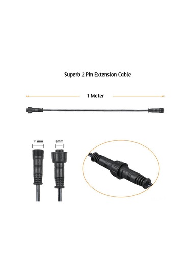 Shineyee 5 Adet 1 Metre Ip67 Su Geçirmez Led Bahçe Işığı Genişletme Kablosu - Pvc Malzeme, Erkek-dişi Bağlantı