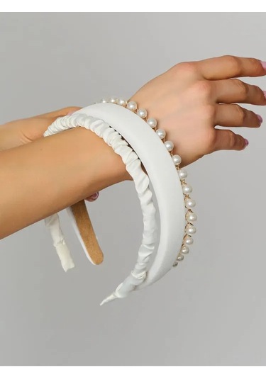 Vkemall 3'lü İpek Ve İncili Saç Kayışı Seti - Kadınlar İçin Şık Ve Fonksiyonel Saç Aksesuarı