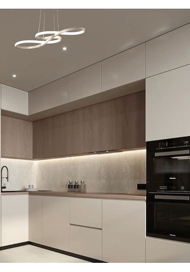 Ey Shop Beyaz Yılan Model 3 Renk Kumandalı Led Avize Beyaz