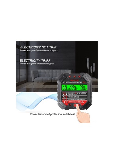 Trendooze Priz Test Cihazı - 6 Led Soket Kontrol Aleti - 90-250v, Evrensel Tasarım