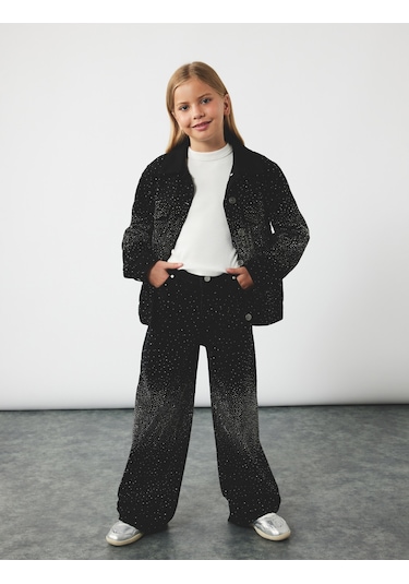 Koton Pamuklu Cepli Geniş Paça Denim Pantolon Siyah 6wkg40051ad